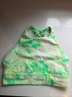 Lululemon Green Tie-Dye High Neck Sports Bra